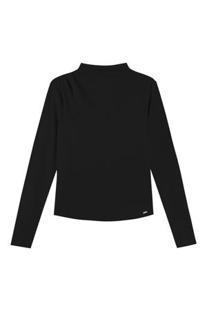 Blusa Feminina Gola Alta Marialícia  Preto