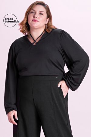 Blusa Feminina com Amarração Marialícia  Preto