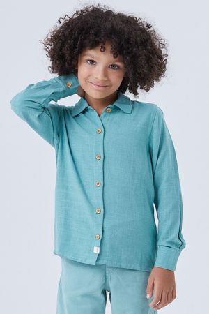 Camisa Infantil Menino Elegante Colorittá Verde Claro