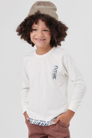 Camiseta Infantil Menino Future Unlimited Colorittá Bege