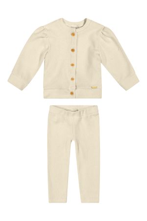 Conjunto Bebê Menina Tricô Colorittá Bege