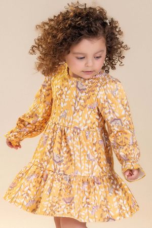 Vestido Infantil Menina com Babado Colorittá Amarelo