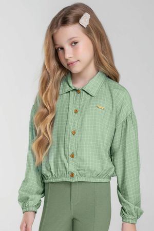 Blusa Infantil Menina Xadrez Box Colorittá Verde Claro
