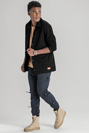 Jaqueta Juvenil Menino Moderna Sarja Elian Beats Preto