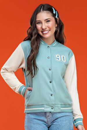 Jaqueta Juvenil Menina em Moletom Aplique Elian Beats Azul Claro