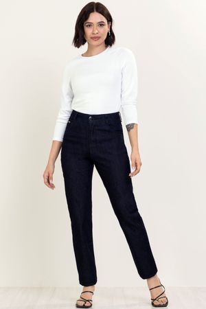 Calça Jeans Feminino Marialícia Azul Marinho