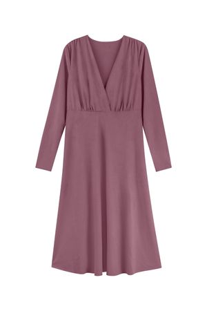 Vestido Feminino Midi Elegante Suede Marialícia Roxo