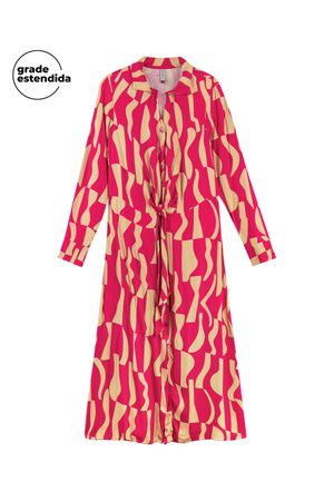 Vestido Feminino Midi com Amarração Marialícia Rosa