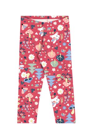 Calça Infantil Menina Básica Legging Estampada Elian Rosa