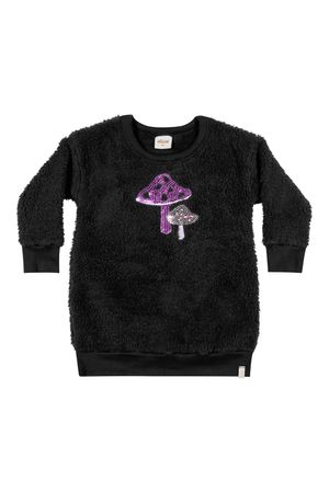 Vestido Infantil Menina Curto em Pelo Elian Preto