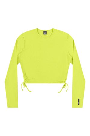 Blusa Juvenil Menina Canelada com Detalhe Lateral Elian Beats Verde