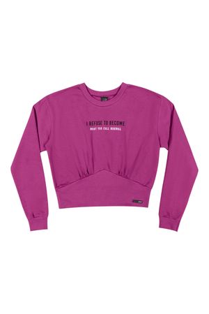 Blusão Juvenil Menina Cropped Moletom Elian Beats Roxo