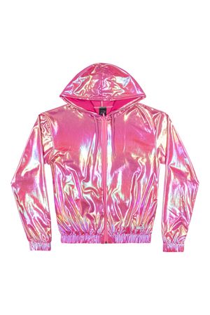 Jaqueta Juvenil Menina Holográfica Elian Beats Rosa