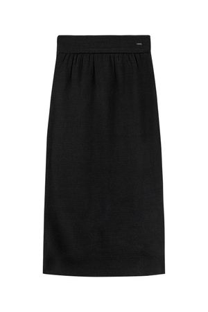 Saia Midi de Tricot Feminina Marialícia  Preto