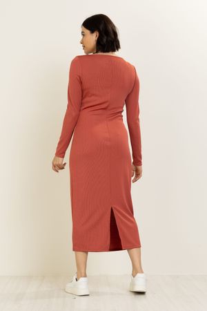 Vestido Feminino Midi Acetinado Marialícia Rosa