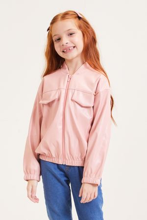 Jaqueta Infantil Menina Metalizada Colorittá Rosa