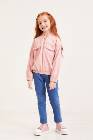 Jaqueta Infantil Menina Metalizada Colorittá Rosa