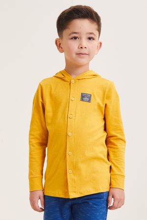 Camisa Infantil Menino com Capuz Elian Amarelo