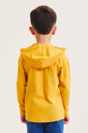 Camisa Infantil Menino com Capuz Elian Amarelo