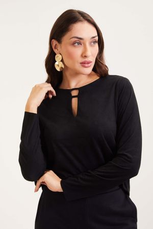 Blusa Feminina de Suede Marialícia Preto