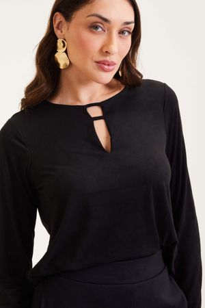 Blusa Feminina de Suede Marialícia Preto