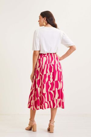 Saia Feminina com Fenda Lateral Marialícia Rosa