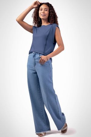 Blusa Feminina de Renda Marialícia Azul