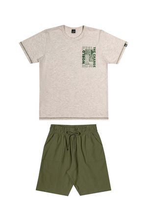 Conjunto Juvenil Masculino em Moletom Beats Cinza