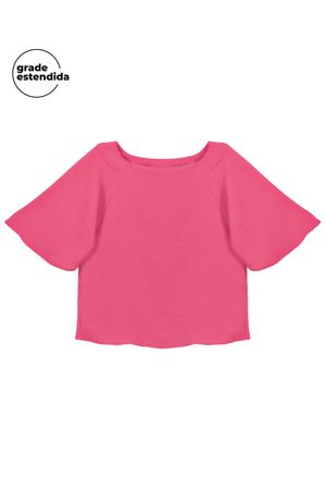 Blusa Feminina Texturizada Manga Larga Marialícia Rosa