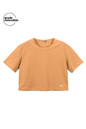 Blusa Feminina Cropped Moletinho Comfy Marialícia Laranja