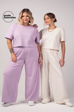 Blusa Feminina Cropped Moletinho Comfy Marialícia Roxo