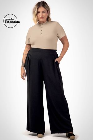 Blusa Feminina Justa Botões Marialícia Bege