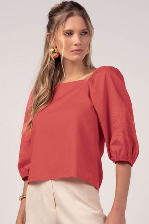 Blusa Feminina Estampa Puff Marialícia Vermelho
