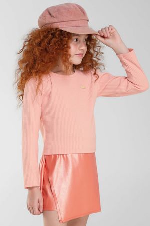 Conjunto Infantil Menina Liso Metalizado Colorittá Rosa Claro