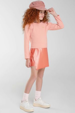 Conjunto Infantil Menina Liso Metalizado Colorittá Rosa Claro