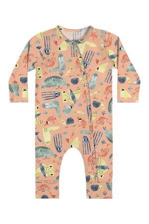 Macacão Bebê Unissex Com Botões Elian Laranja