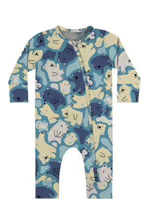 Macacão Bebê Unissex Com Botões Elian Verde