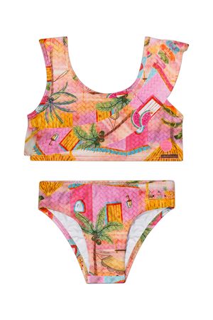 Biquini Infantil Menina Babado Moda Praia Elian Rosa