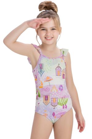 Maiô Infantil Menina Moda Praia Elian Lilás