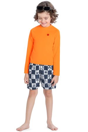 Blusa Infantil Unissex Moda Praia Elian Laranja