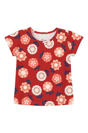 Blusa Infantil Menina Estampada Elian Vermelho
