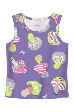 Regata Infantil Menina Estampada Elian Lilás