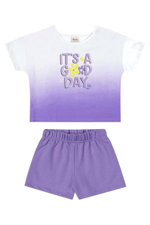 Conjunto Infantil Menina It`s A Good Day Elian Branco