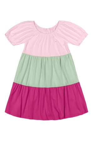 Vestido Infantil Menina Colorido Elian Rosa