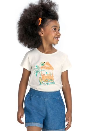 Blusa Infantil Menina Hello Summer Elian Bege