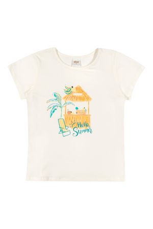 Blusa Infantil Menina Hello Summer Elian Bege