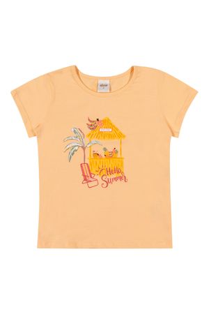 Blusa Infantil Menina Hello Summer Elian Laranja
