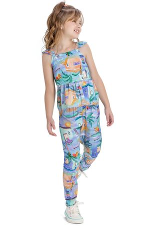 Conjunto Infantil Menina Com Calça Elian Azul