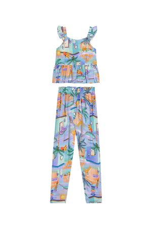 Conjunto Infantil Menina Com Calça Elian Azul