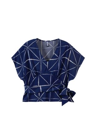 Blusa Feminina Amaração lateral Marialícia Azul